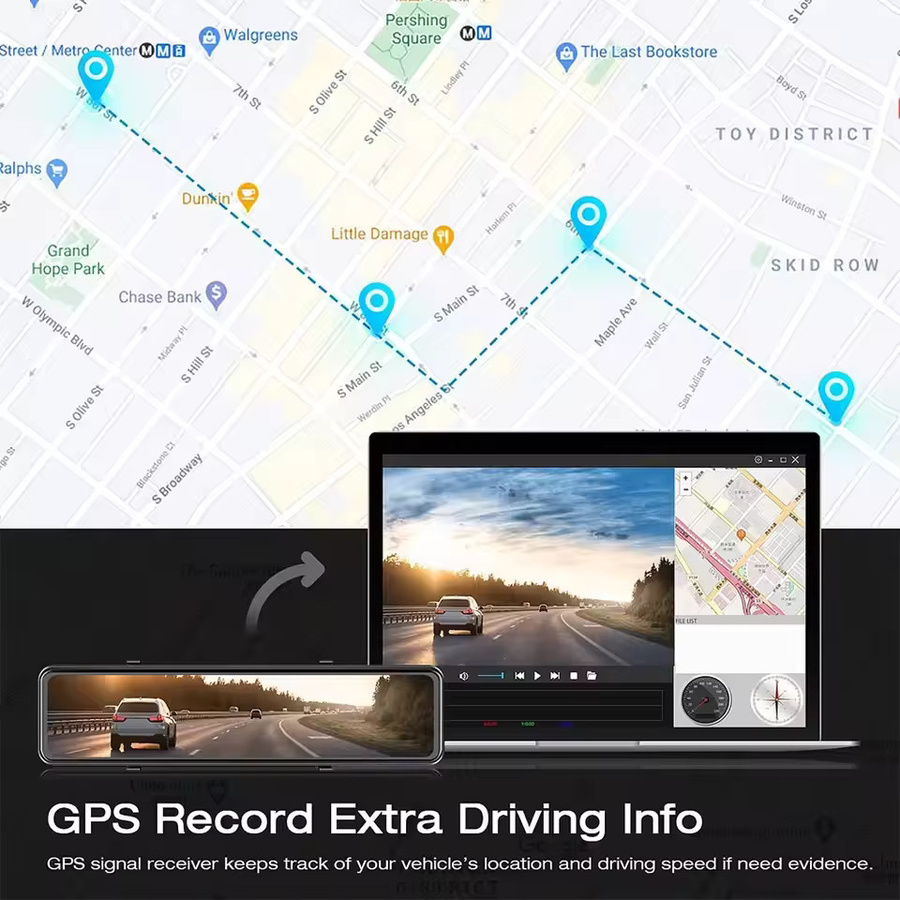 E-ACE Dashcam in Schwarz mit UHD 4K Auflösung, GPS und WLAN sowie 24H Parküberwachung - Bild 5