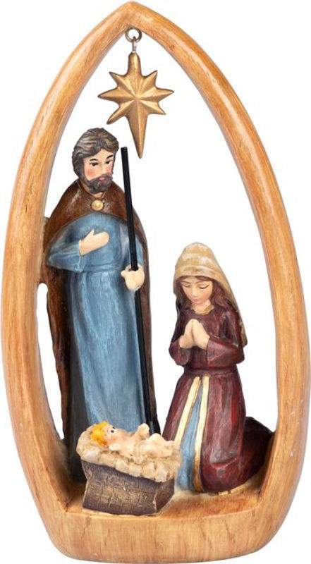 Weihnachtliche Dekofigur Heilige Familie Krippe von viva domo in Mehrfarbig aus Kunstharz - Bild 1