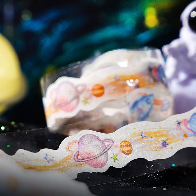 JIANQI Dekoratives Federband Ocean Planet Butterfly für DIY und Scrapbook, Breite: 3,3 cm, Länge: 2 m, Mehrfarbig - Bild 1
