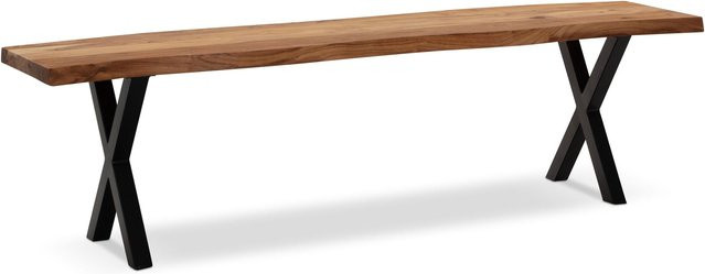 Moderne Sitzbank aus Holz B/T/H: 120 x 40 x 18 cm - Bild 1