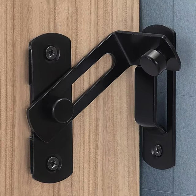 Universeller Schiebetürriegel als Kippriegel für Scheunentüren, Schränke und Fenster in Schwarz oder Silber - Bild 1