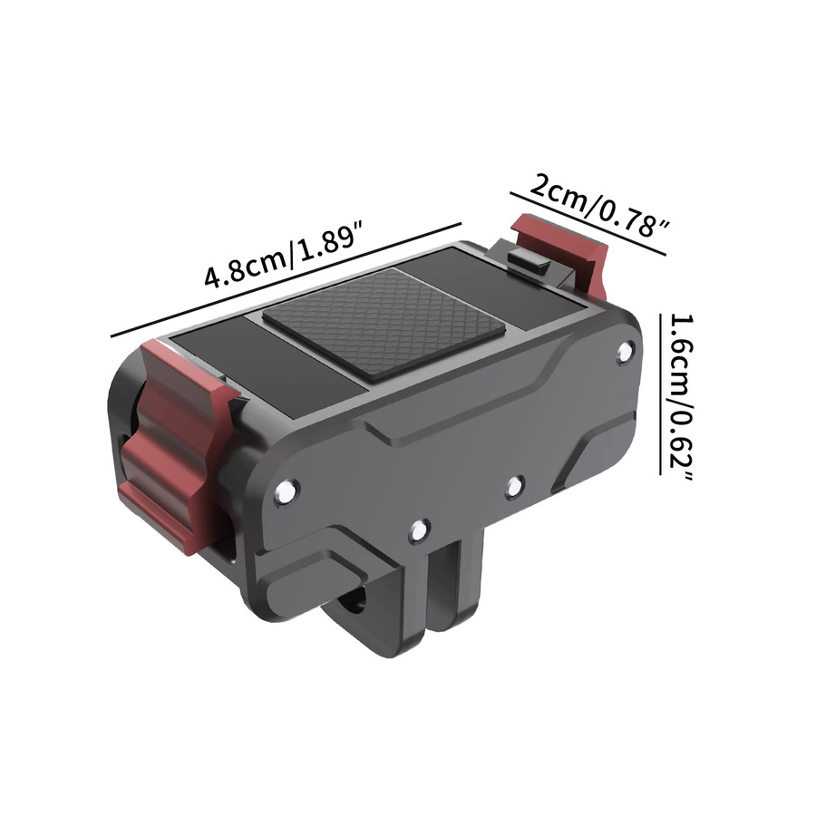 DJI Magnetischer Base Mount Adapter mit Quick Release und Anti-Rutsch-Stoßdämpfung für DJI Action 3, 4 und 5 Pro, Schwarz - Bild 4