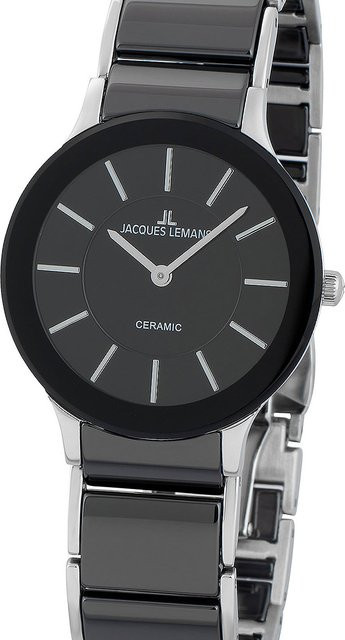 Jacques Lemans Damenuhr, Quarz, Edelstahl, Schwarz, 32 mm, 5 ATM - Bild 1