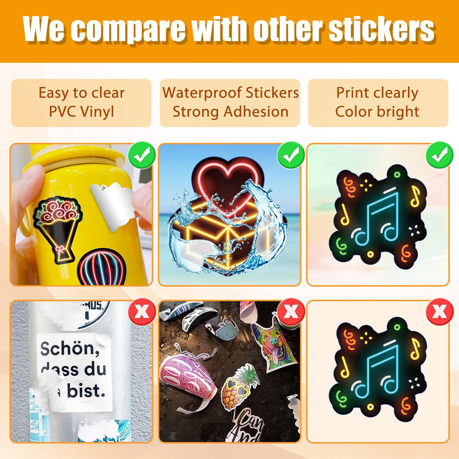 50 Stück Neonlicht Cartoon Aufkleber in Multicolour für DIY Dekoration von Wasserflaschen, Telefon, Laptop, Gitarre, Auto, Motorrad und Skateboard - Bild 1