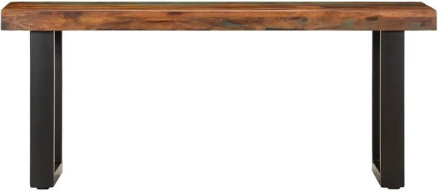 vidaXL Sitzbank im Industrial Design aus Mango-Holz und Stahl, Farbe: Braun/Schwarz, B: 110 cm, H: 46 cm, T: 35 cm - Bild 1