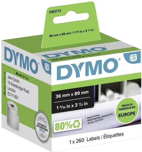 DYMO LabelWriter Adressetiketten aus Papier, Weiß, B: 8,9 cm, H: 3,6 cm, 260 Stück - Bild 1