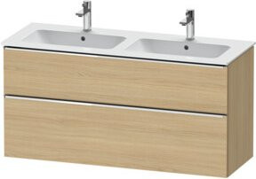 Duravit Waschtischunterschrank D-Neo in Eiche Natur und Chrom, Wandhängend, B: 128 cm, T: 46,2 cm, H: 62,5 cm - Bild 1