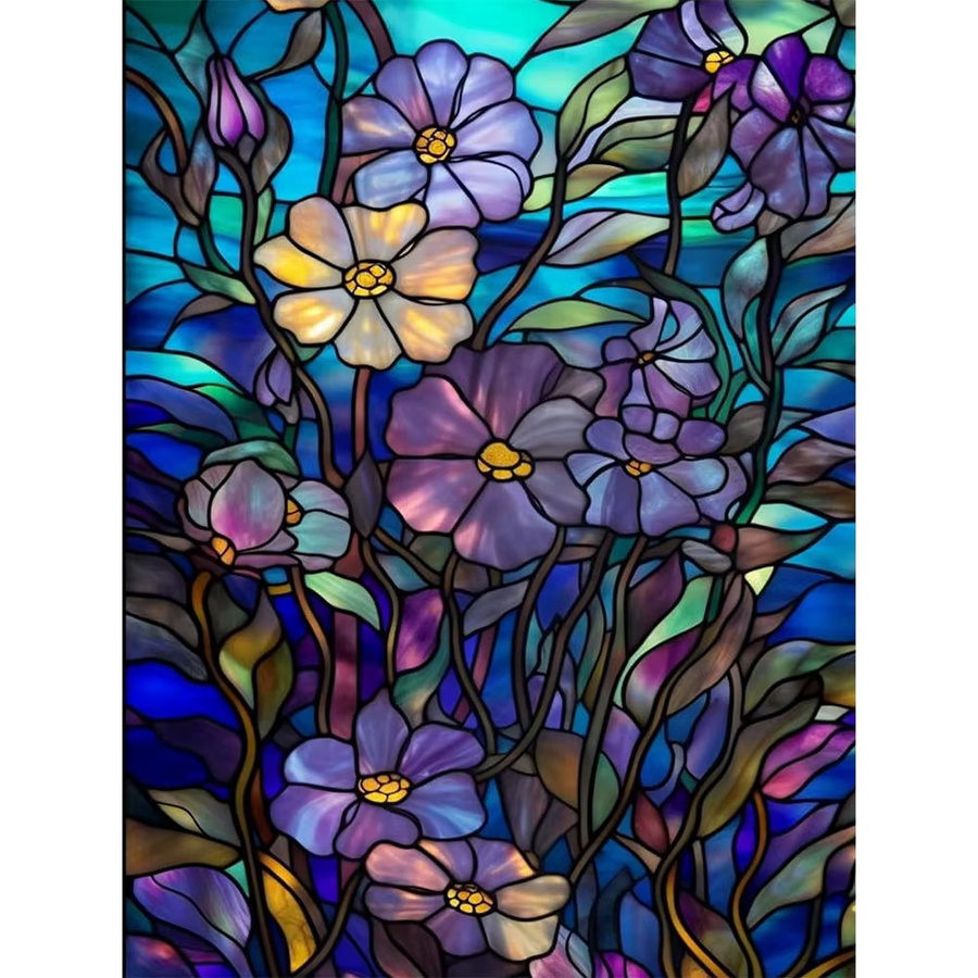 Evershine Diamantstickerei Set Blumenbild in Multicolour, quadratisches Mosaik-Malerei-Kit mit Glassteinen, B/B/H: 30,0 x 30,0 x 2,0 cm - Bild 4