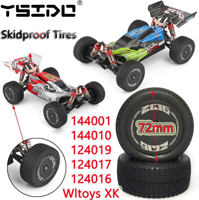 Wltoys Vorder- und Hinterreifen, 72mm, 12mm HEX, für RC Offroad-Auto - Bild 1