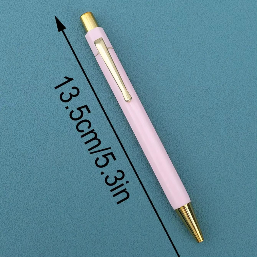 4-teiliges Set sechseckige Metallkugelschreiber in Gold, Pink und Türkis für ein glattes Schreibgefühl - Bild 2