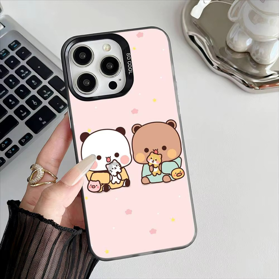 B-Bubu und D-Dudu Handyhülle mit Metallknöpfen für iPhone 12 bis iPhone 17 Pro Max - Bild 3