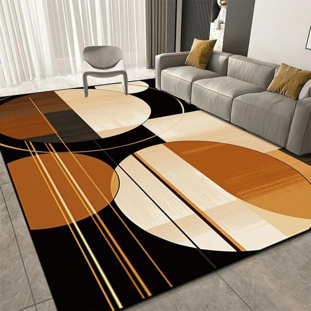 Wucifang Jewelry Geometrischer Teppich aus Flanell, Modern und Rutschfest, Mehrfarbig, B x T: 180 x 250 cm - Bild 1