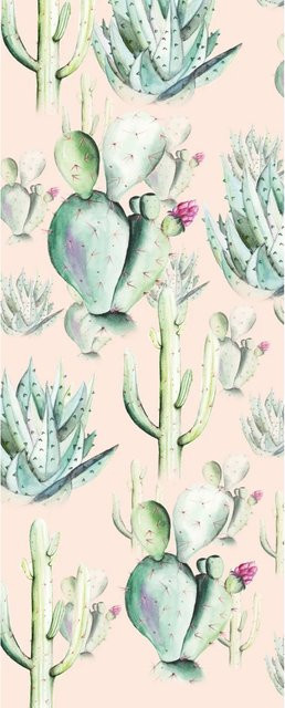 Komar Fototapete Vlies Cactus Rose in Rose Multicolour, Breite: 100 cm, Höhe: 250 cm - Bild 1
