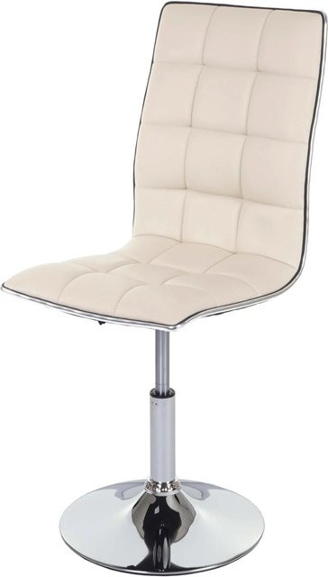 CHEFGASTRO Esszimmerstuhl Modern mit Kunstleder in Beige und gestepptem Rautenmuster, Höhe: 103 cm, Breite: 43 cm, Tiefe: 54 cm, Sitzhöhe: 41 cm - Bild 1