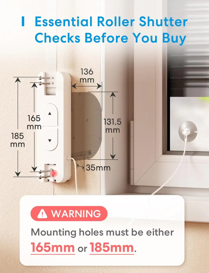 Meross Smart Home Rollomotor MRS200 in Weiß mit Timer und Sprachsteuerung, kompatibel mit Apple HomeKit und Google Home, für die elektrische Unterflurmontage - Bild 2