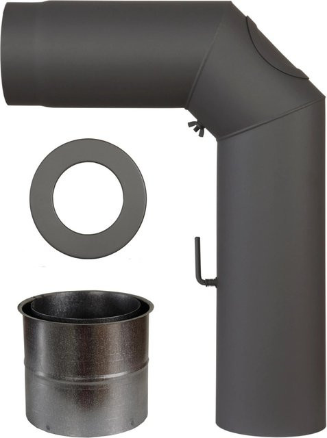 OBI Rauchrohr-Set aus Stahl, 3-teilig, Grau, Durchmesser: 150 mm - Bild 1