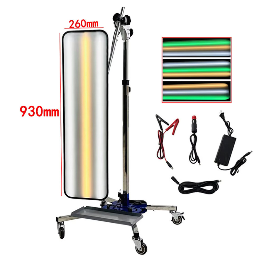 PTE TOOLS Auto-Dellen-Reparatur-Lichtset mit 9-Farben LED PDR Detektionslampe, Magnetfuß und Rädern in Multicolour - Bild 2