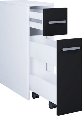 VCM Nischenschrank Zalo Badezimmerschrank mit zwei Schubladen in Weiß und Schwarz, B/H/T: 45 x 61,4 x 19,9 cm - Bild 1