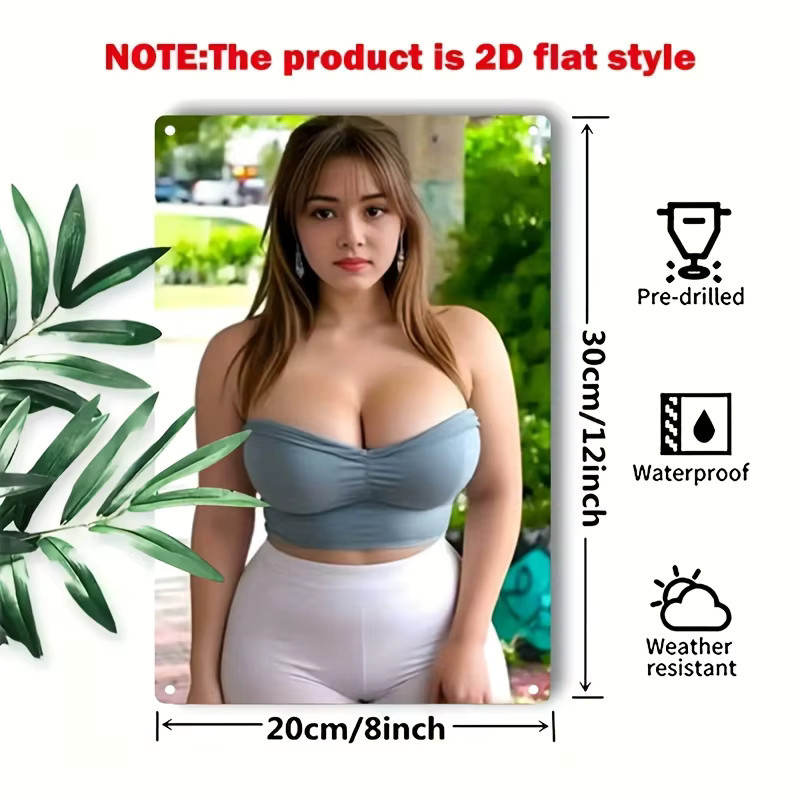 CIFBUY Metall-Wandkunst Porträt Elegantes Weibliches Gesicht als Eisen-Wanddekoration für Zuhause, Café oder Bar - Bild 2