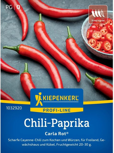 Kiepenkerl Profi-Line Chili-Paprika Carla Rot F1-Hybride Gemüsesamen - Bild 1