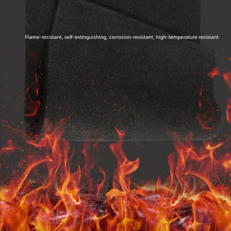 Feuerfeste Lötschutzunterlage aus Kohlefaserfilz in Schwarz, B/B/H: 100 x 100 x 100 cm - Bild 2