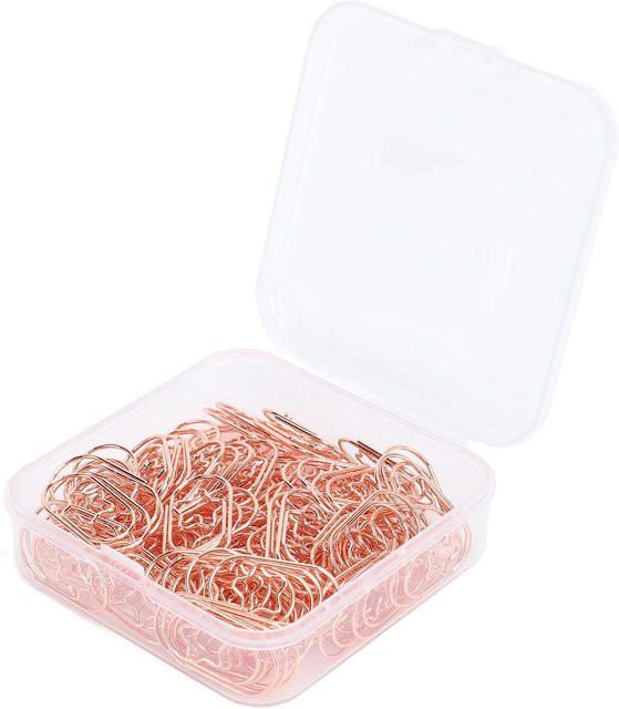 100 Stück Sternförmige Büroklammern aus Edelstahl in Rose Gold von GoolRC für Planer und Alben - Bild 1
