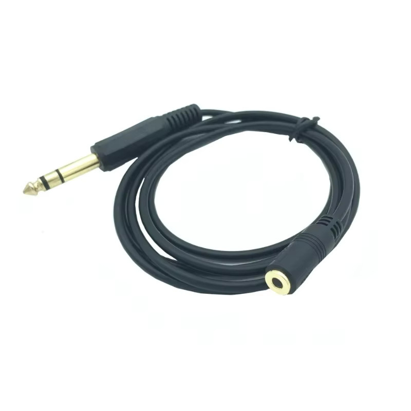BSN Kopfhörer-Verlängerungskabel 6,35 mm Stecker auf 3,5 mm Stereo-Buchse, Schwarz, Länge: 1,5 m - Bild 2