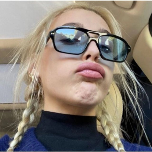 Samjune Sonnenbrille, quadratisch, Vollrand, blau, Damen - Bild 1