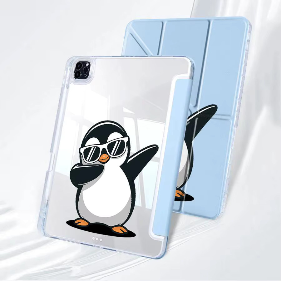 Pinguin und Ente Tablet Hülle für Apple iPad Air, Pro, Mini und iPad Generationen 11 und 12 Zoll mit Y-Fold Funktion - Bild 2
