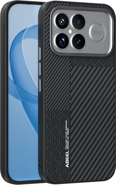 Xiaomi Poco F8 F7 Pro Ultra Carbon Faser Schutzhülle mit Relief Struktur in Schwarz, matt und kabelloses Laden kompatibel - Bild 1