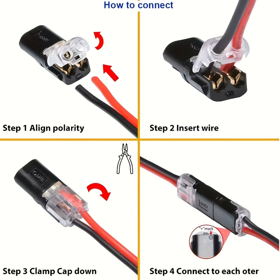 D2 Dual Line Interlocking abnehmbare LED Strip Connector in Schwarz mit warmweißem Licht aus Kunststoff ohne Löten und Abisolieren - Bild 3