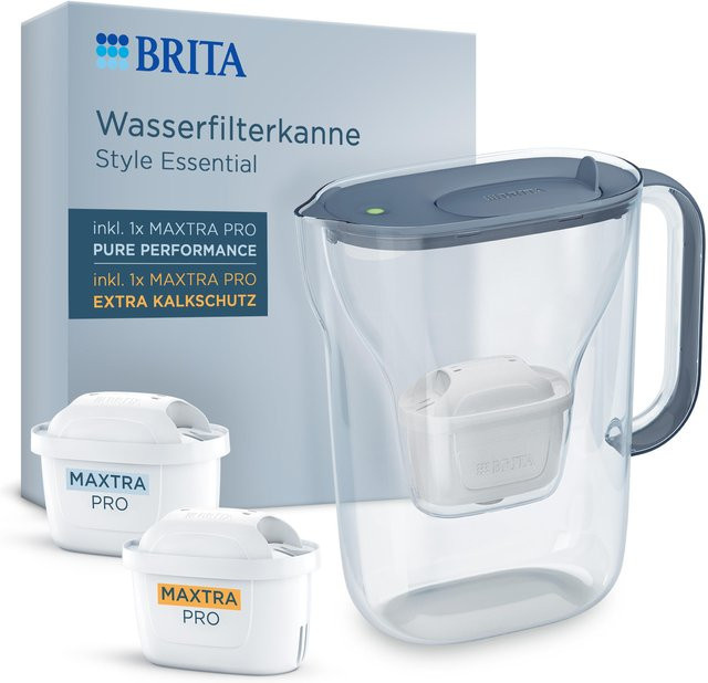 Brita Style Essential Wasserfilter-Set in Blau inklusive 2 Maxtra Pro Filtern und Deckel mit 2,4 l Fassungsvermögen - Bild 1