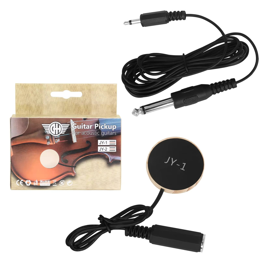 IRIN Akustikgitarren-Tonabnehmer Kontaktmikrofon Piezo-Tonabnehmer in Schwarz für Gitarre, Ukulele, Violine, Mandoline und Banjo - Bild 5