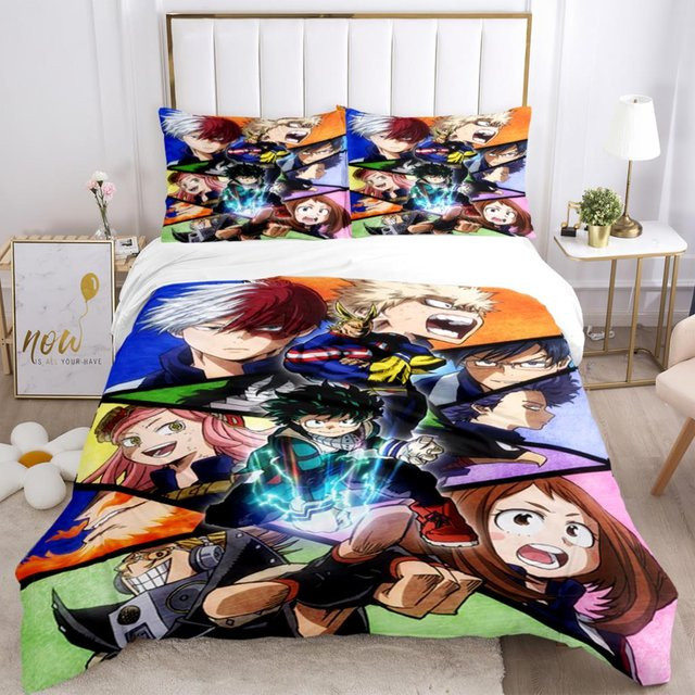 Wucifang Bags Mein Held Anime Bettwäsche-Set 3-teilig aus Mikrofaser, Mehrfarbig, B/H: 135 x 200 cm - Bild 1
