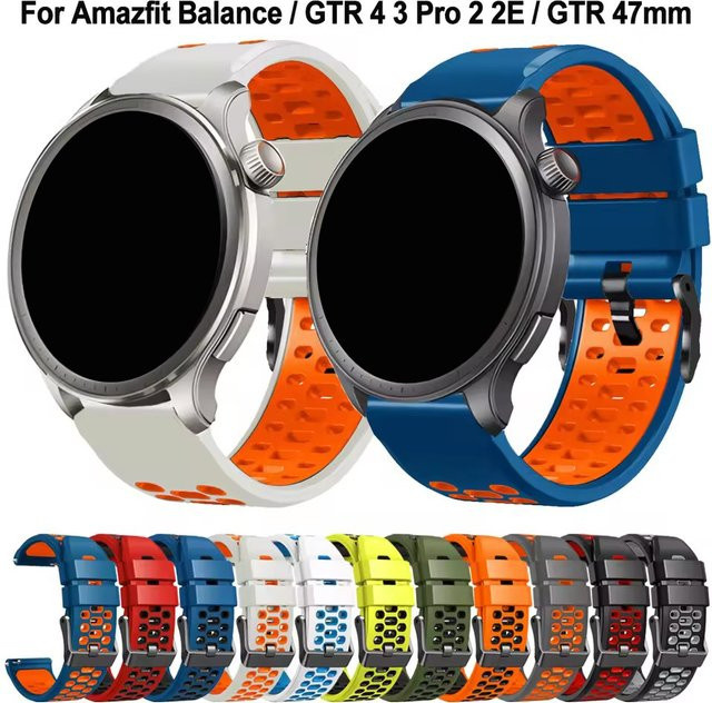 QCTOG Uhrenarmband Silikon, Bunt, Unisex, 22 mm - Bild 1