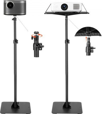 VEVOR Projektorständer höhenverstellbar in Schwarz, 360 Grad horizontal drehbarer Bodenständer für Beamer, H x B x T: 157 x 40 x 30 cm - Bild 1