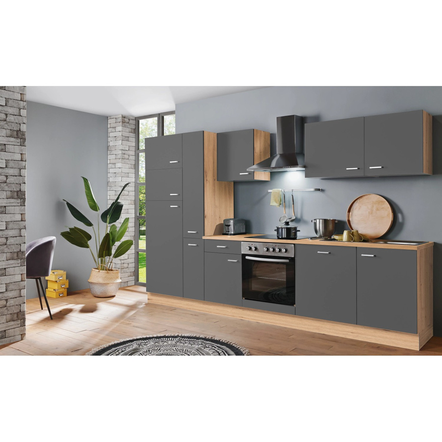 Menke Küchenzeile Artisan Classic in Graphit und Artisan Eiche Nachbildung, B: 310 cm, T: 60 cm, H: 200 cm - Bild 2