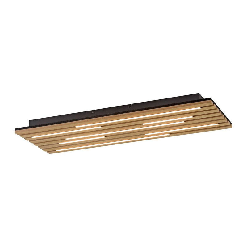 Just Light LED Deckenleuchte Eiche Schwarz mit Akustikfilz B/H/T: 80 x 30 x 5 cm - Bild 2