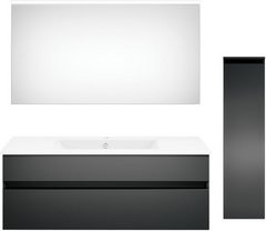 Get2You Badmöbel-Set twenty one, 4-teilig, grau und weiß, mit Waschbecken und LED-Beleuchtung, Wandmontage, B/H/T: 122 x 1,5 x 51 cm - Bild 1