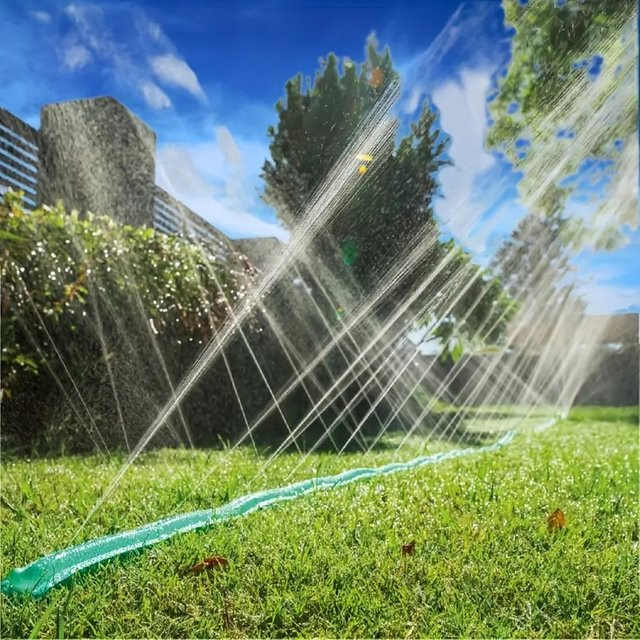 GXHPOAW Vinyl-Spritzschlauch mit Tropftechnologie in Grün für Gartenbeete - Bild 1