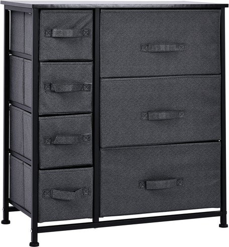 HOMCOM Schubladenschrank mit 7 Stoffschubladen in Dunkelgrau, B/T/H: 63,5 x 30 x 71 cm - Bild 3