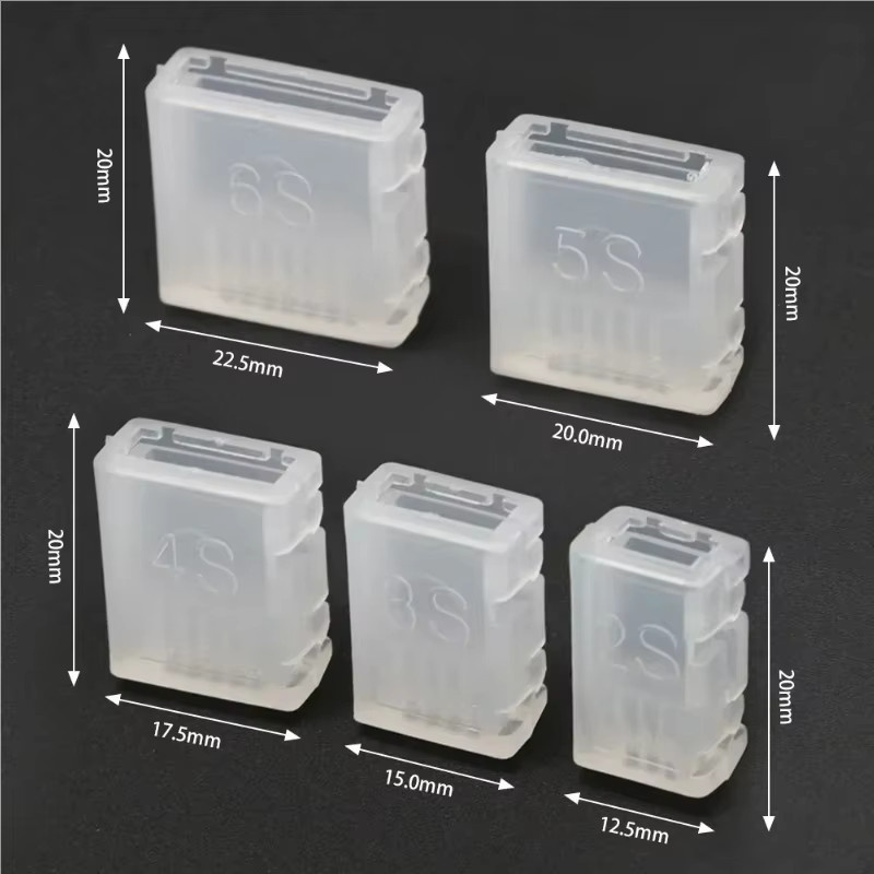 5er Set JST-XH Balance Stecker Schutz Clips für RC Lipo Batterien in Transparent - Bild 2