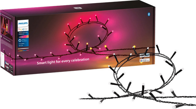 Philips Hue Festavia LED-Lichterkette mit 500 RGB-LEDs, 40 m Länge, Schwarz, dimmbar und mit Lichteffekten für drinnen und draußen - Bild 1