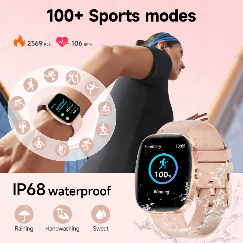 LIGE Smartwatch, Pink, Silikon, Unisex - Bild 6