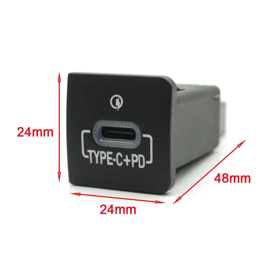 ShangDeLi USB-C Auto Ladegerät mit PD Schnellladung und Taste für VW Golf 6, Jetta 5, Scirocco und Golf V, Schwarz - Bild 2