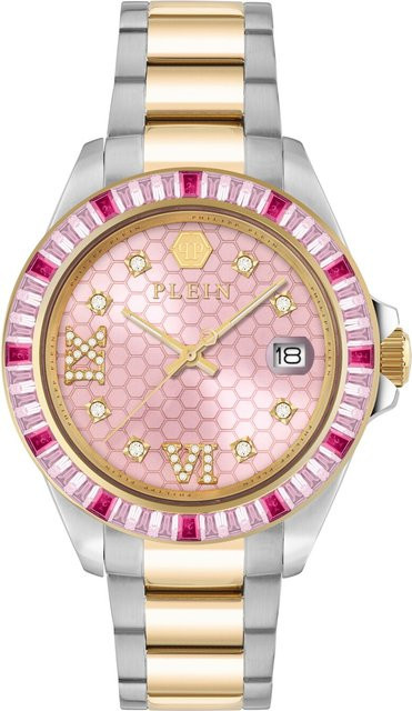 Philipp Plein Damenuhr Lady Empire, Quarz, Edelstahl, Pink, 39 mm - Bild 1