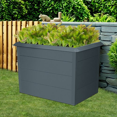 FLORAWORLD Hochbeet aus Aluminium mit Schneckenschutz, anthrazit grau, B: 103 cm, T: 83 cm, H: 76 cm - Bild 1