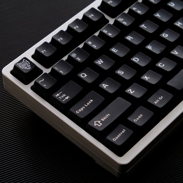 GMK WOB Keycaps Double Shot PBT Cherry Profile für mechanische Tastaturen im Alice Layout, 114 Tasten, Weiß-Schwarz - Bild 1