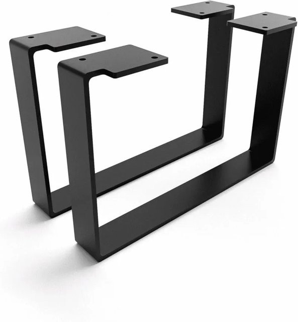 HEVVA Möbelfüße LUXEMBURG 2er Set Schwarz Höhe: 20 cm, Tiefe: 30 cm - Bild 1