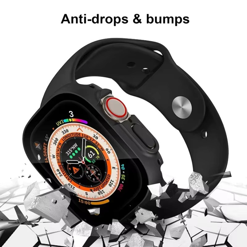 JBAILI Uhrenzubehör für Apple Watch Ultra 2, 49 mm, Schwarz, Silikon - Bild 1
